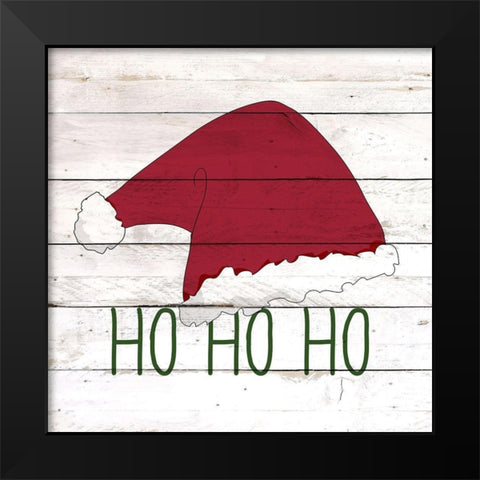 HO HO HO Black Modern Wood Framed Art Print by Kimberly, Allen