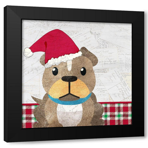 Christmas Woof 1 Black Modern Wood Framed Art Print by Kimberly, Allen