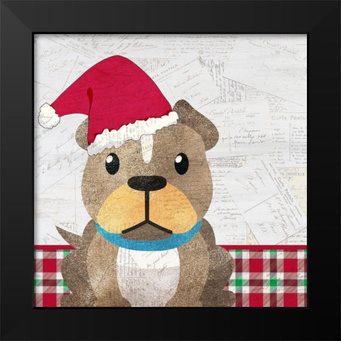 Christmas Woof 1 Black Modern Wood Framed Art Print by Kimberly, Allen