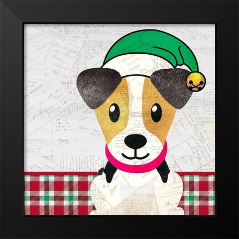 Christmas Woof 2 Black Modern Wood Framed Art Print by Kimberly, Allen