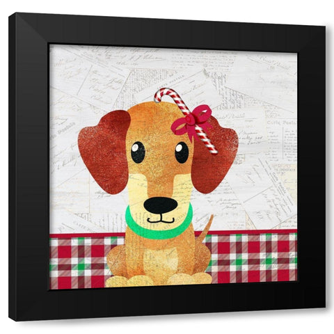 Christmas Woof 3 Black Modern Wood Framed Art Print with Double Matting by Kimberly, Allen