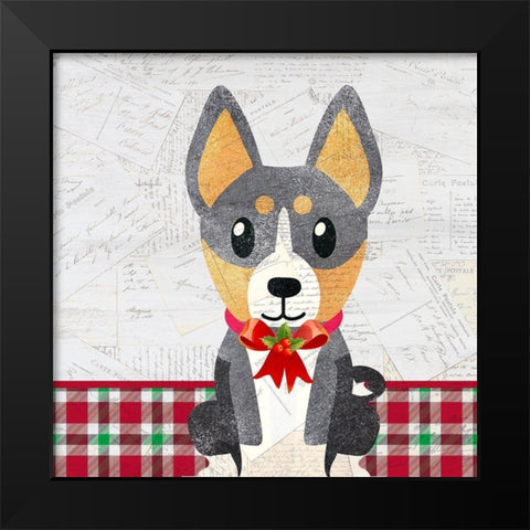 Christmas Woof 4 Black Modern Wood Framed Art Print by Kimberly, Allen