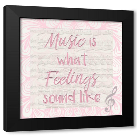 Music Is A Black Modern Wood Framed Art Print with Double Matting by Allen, Kimberly