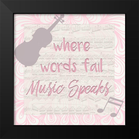 Where Words Black Modern Wood Framed Art Print by Allen, Kimberly