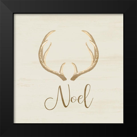 Noel Antler Black Modern Wood Framed Art Print by Kimberly, Allen