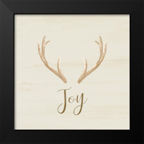 Joy Antler Black Modern Wood Framed Art Print by Kimberly, Allen