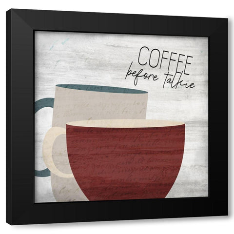 Coffee 1 Black Modern Wood Framed Art Print by Kimberly, Allen