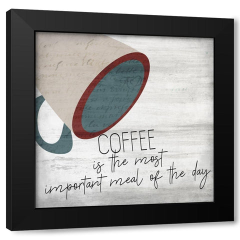 Coffee 4 Black Modern Wood Framed Art Print by Kimberly, Allen