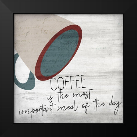 Coffee 4 Black Modern Wood Framed Art Print by Kimberly, Allen