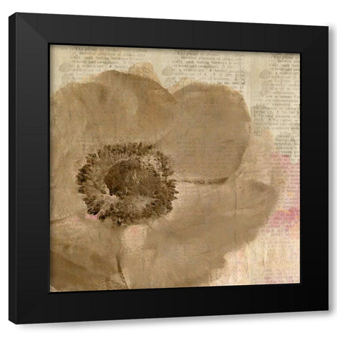 Newspaper Floral 2 Black Modern Wood Framed Art Print with Double Matting by Allen, Kimberly