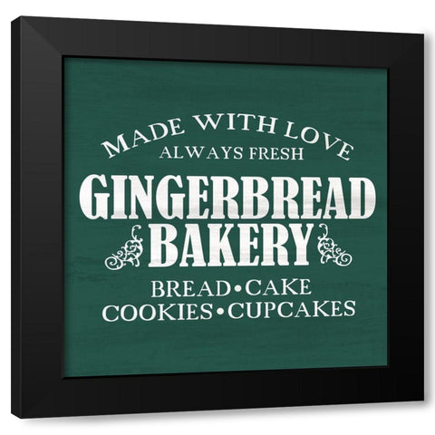Gingerbread Bakery Black Modern Wood Framed Art Print with Double Matting by Kimberly, Allen