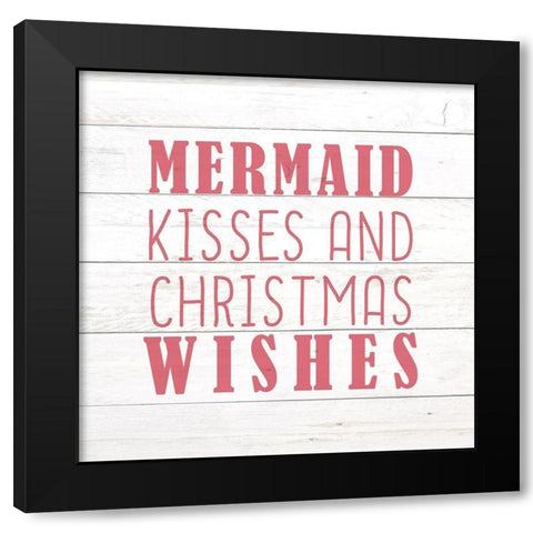 Mermaid Kisses Black Modern Wood Framed Art Print with Double Matting by Kimberly, Allen