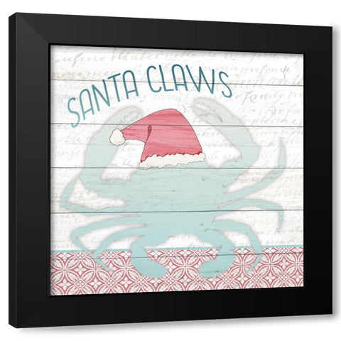 Santa Claws Black Modern Wood Framed Art Print by Kimberly, Allen