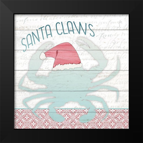 Santa Claws Black Modern Wood Framed Art Print by Kimberly, Allen