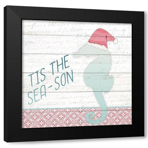 Tis the Sea-Son Black Modern Wood Framed Art Print with Double Matting by Kimberly, Allen