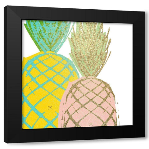 Pineapple Bright 1 Black Modern Wood Framed Art Print by Kimberly, Allen