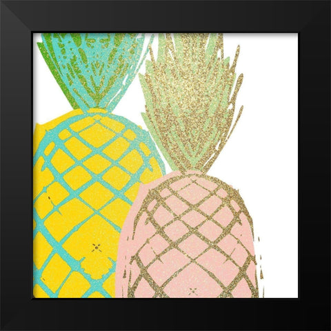 Pineapple Bright 1 Black Modern Wood Framed Art Print by Kimberly, Allen