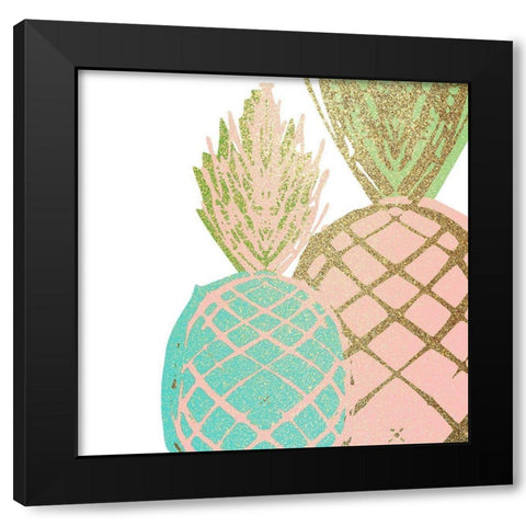 Pineapple Bright 2 Black Modern Wood Framed Art Print with Double Matting by Kimberly, Allen