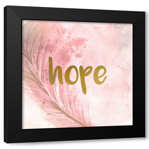 Feathered Hope Black Modern Wood Framed Art Print by Allen, Kimberly