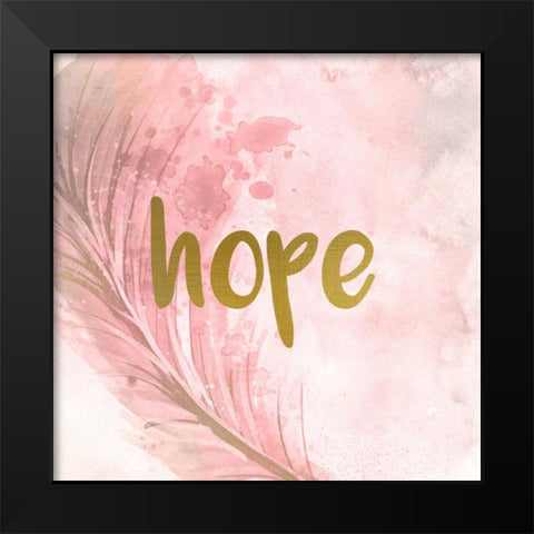 Feathered Hope Black Modern Wood Framed Art Print by Allen, Kimberly