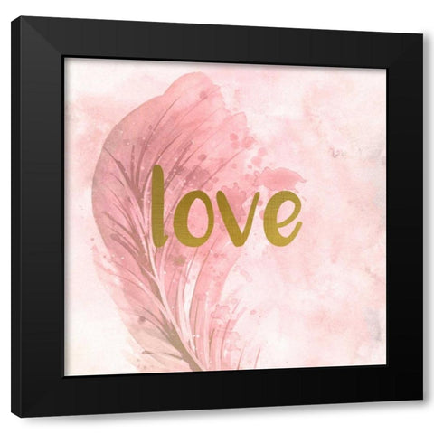 Feathered Love Black Modern Wood Framed Art Print by Allen, Kimberly