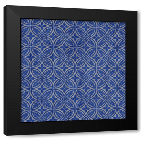 Blue Patterned 1 Black Modern Wood Framed Art Print with Double Matting by Kimberly, Allen