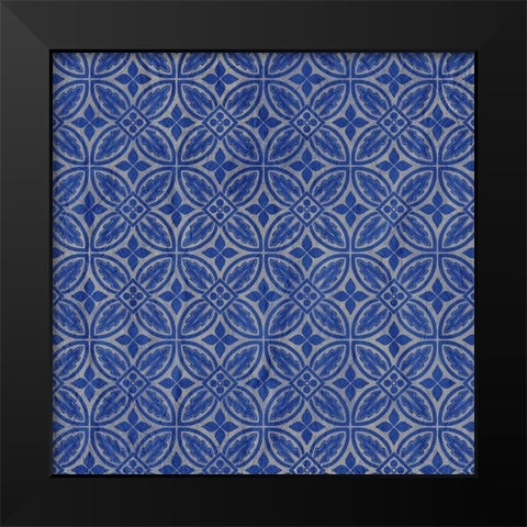 Blue Patterned 1 Black Modern Wood Framed Art Print by Kimberly, Allen