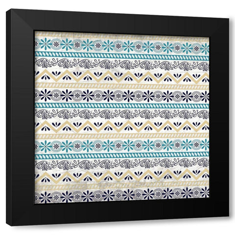 Blue Tiled 2 Black Modern Wood Framed Art Print by Kimberly, Allen