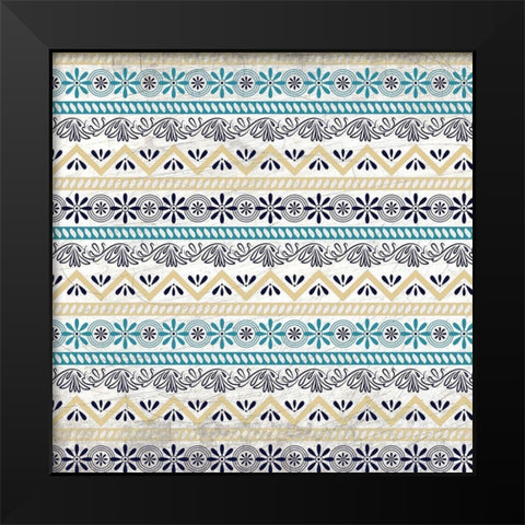 Blue Tiled 2 Black Modern Wood Framed Art Print by Kimberly, Allen