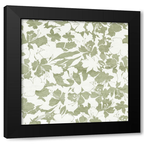 Pattern Flowers Square 1 Black Modern Wood Framed Art Print with Double Matting by Kimberly, Allen