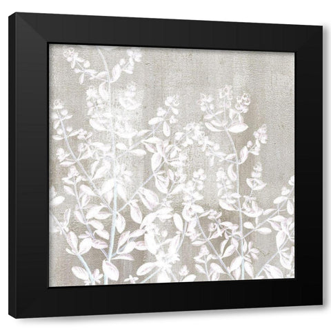 Neutral Botanical Square 1 Black Modern Wood Framed Art Print with Double Matting by Kimberly, Allen