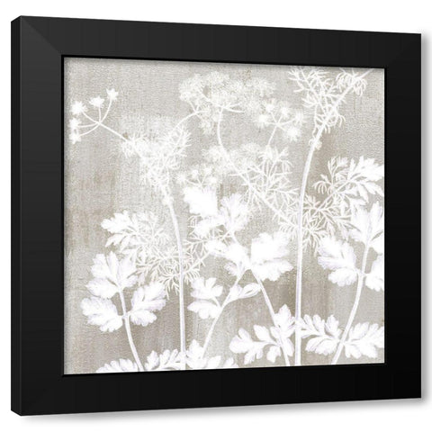 Neutral Botanical Square 2 Black Modern Wood Framed Art Print by Kimberly, Allen
