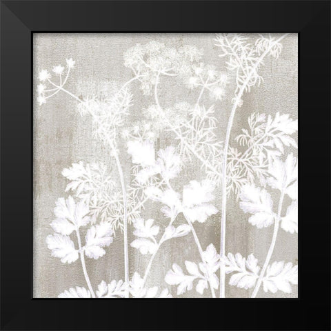 Neutral Botanical Square 2 Black Modern Wood Framed Art Print by Kimberly, Allen