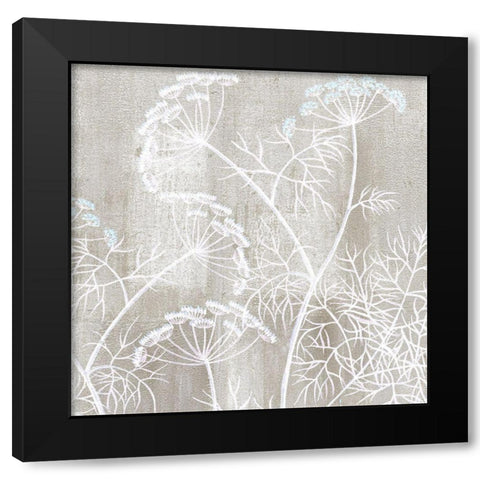 Neutral Botanical Square 3 Black Modern Wood Framed Art Print by Kimberly, Allen
