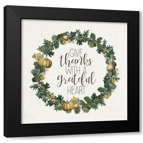Grateful Heart Black Modern Wood Framed Art Print by Kimberly, Allen