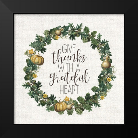 Grateful Heart Black Modern Wood Framed Art Print by Kimberly, Allen