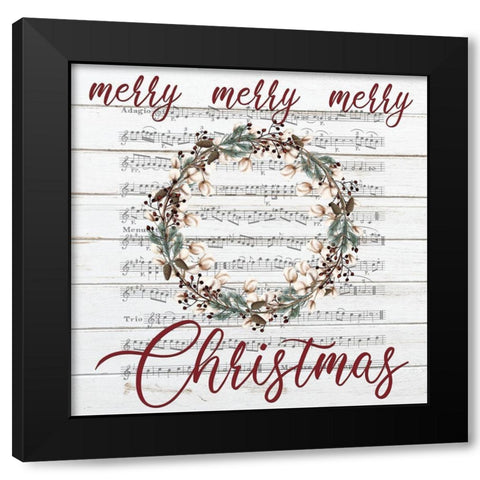 Merry Merry Merry Black Modern Wood Framed Art Print by Kimberly, Allen