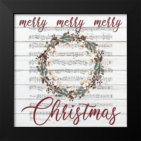 Merry Merry Merry Black Modern Wood Framed Art Print by Kimberly, Allen