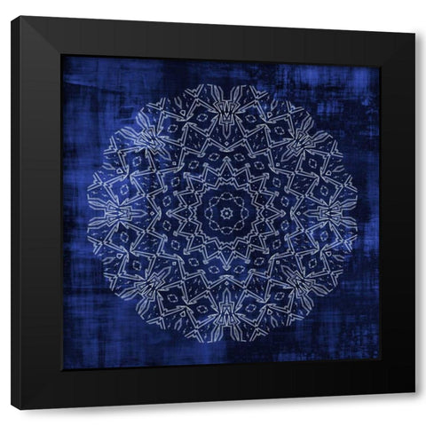 Indigo Mandala 3 Black Modern Wood Framed Art Print with Double Matting by Allen, Kimberly