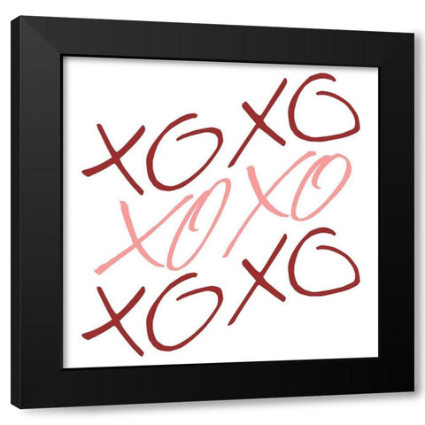 XOXO 1 Black Modern Wood Framed Art Print by Kimberly, Allen