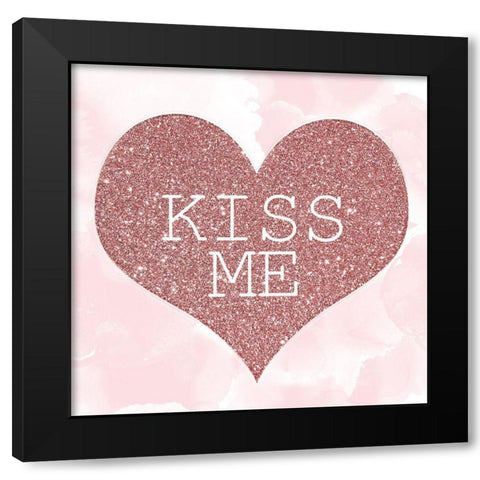 Glitter Heart 1 Black Modern Wood Framed Art Print with Double Matting by Kimberly, Allen