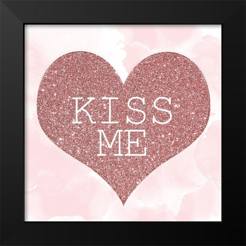 Glitter Heart 1 Black Modern Wood Framed Art Print by Kimberly, Allen