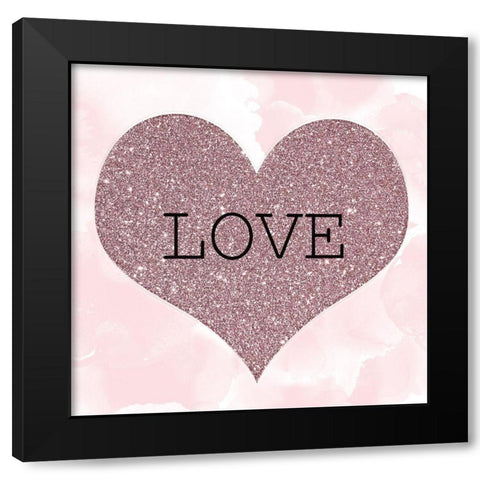 Glitter Heart 4 Black Modern Wood Framed Art Print with Double Matting by Kimberly, Allen