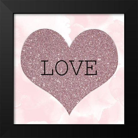Glitter Heart 4 Black Modern Wood Framed Art Print by Kimberly, Allen
