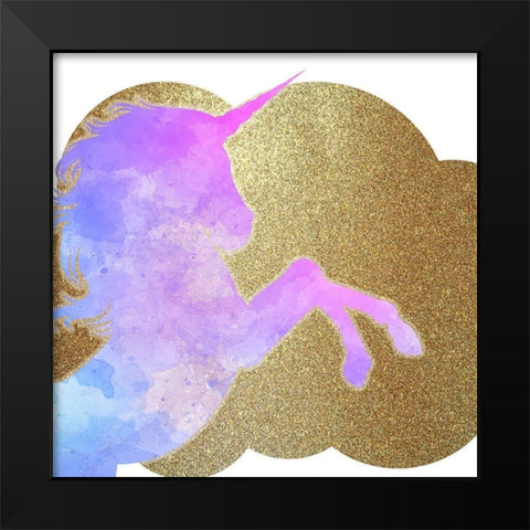 Little Unicorn 1 Black Modern Wood Framed Art Print by Kimberly, Allen