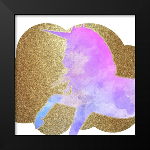 Little Unicorn 3 Black Modern Wood Framed Art Print by Kimberly, Allen
