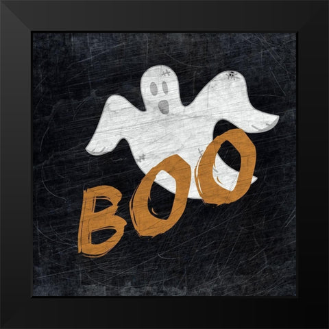 Boo Black Modern Wood Framed Art Print by Kimberly, Allen