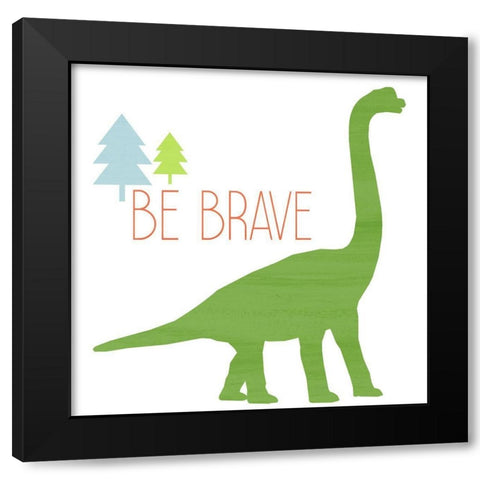 Dino Brave 1 Black Modern Wood Framed Art Print by Kimberly, Allen
