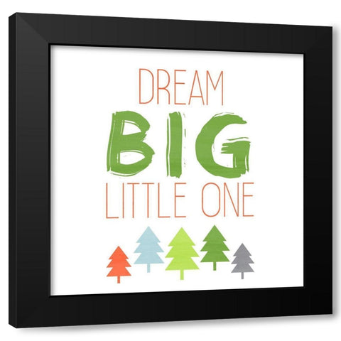 Dino Brave 2 Black Modern Wood Framed Art Print with Double Matting by Kimberly, Allen