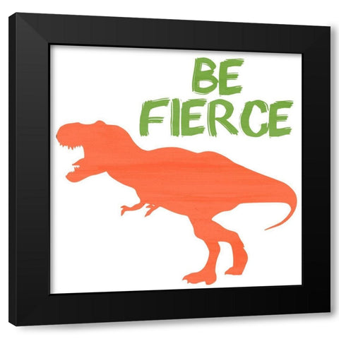 Brave Dino 2 Black Modern Wood Framed Art Print with Double Matting by Kimberly, Allen